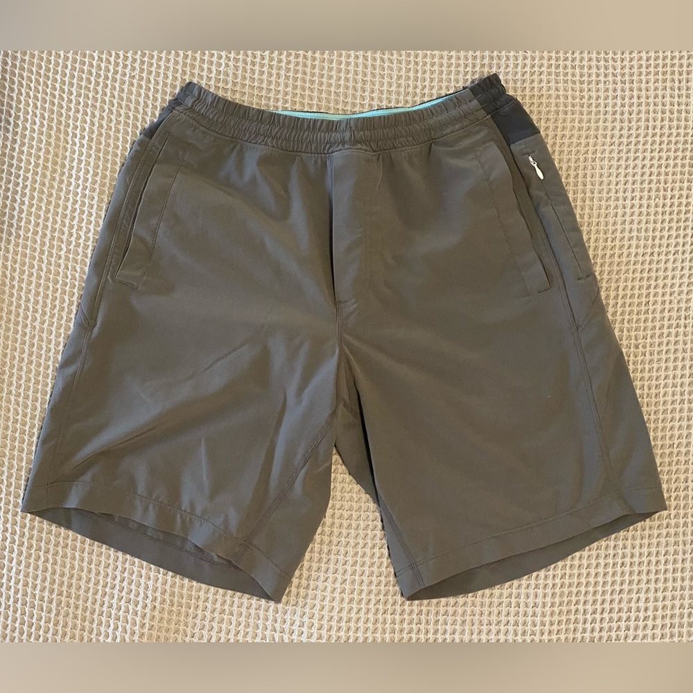 Birddogs Dorito Corleone grey athletic shorts with light blue liner. Size M 9”